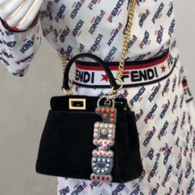 Fendi 펜디 스웨이드 피카부백 3597 블랙