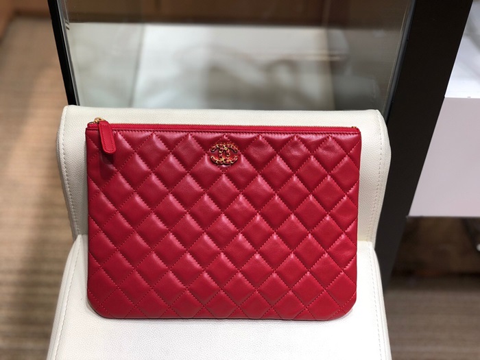 Chanel 2020 Leather Clutch Bag,28CM - 샤넬 2020 레더 클러치백,CHAB1239,28CM,레드