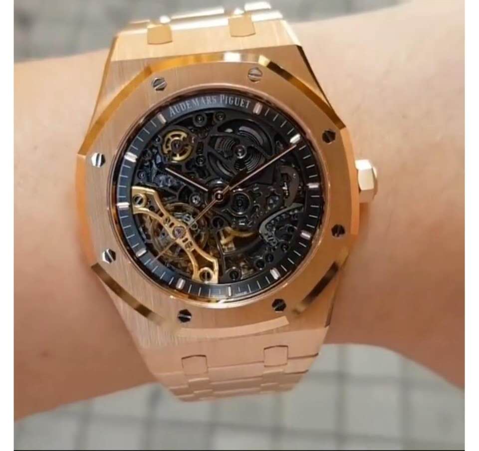 Audemars Piguet 오데마피게 로얄오크 15407OR.OO.1220OR.01 스켈레톤 다이얼 브레이슬릿 오토매틱 무브먼트 - Audemars Piguet Royal Oak Skeleton Dial High Quility Bracelet Automatic Movement