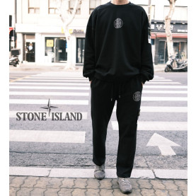 Stone Island 스톤아일랜드 x 슈프림 리플렉티브 절개 오버핏 쭈리 맨투맨 [세미오버핏