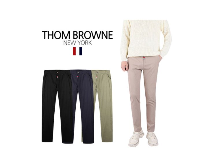 Thom Browne  톰브라운  삼색 스티치 스판 면슬랙스