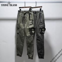 Stone Island 스톤아일랜드 단추 절개 카고 조거 팬츠 +