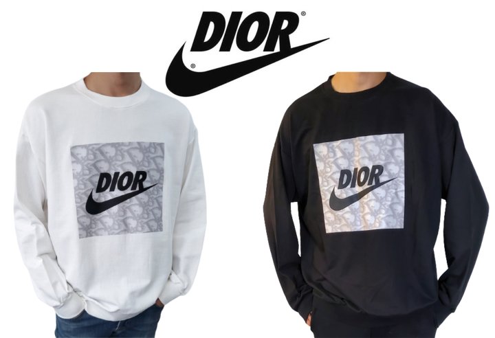 Dior 나이키x디올 자가드로고 박스 나염 쭈리 오버핏 맨투맨