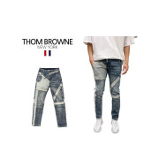 Thom Browne 톰브라운 삼색포인트 벨트 절개 청바지