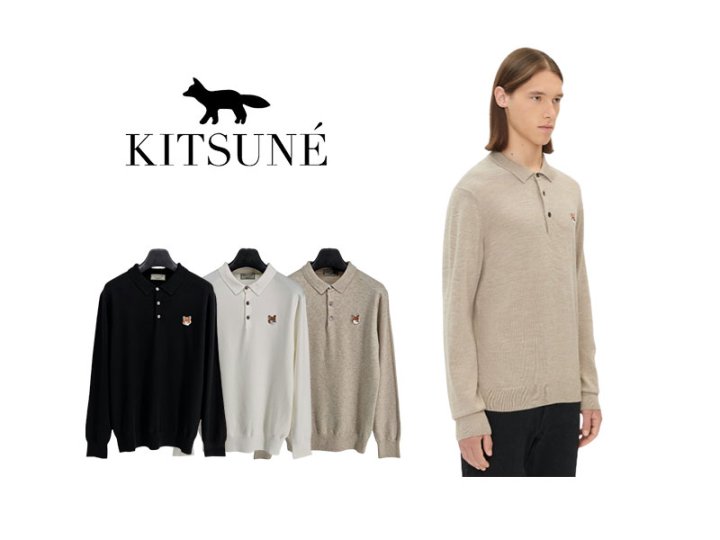 Maison Kitsune  메종키츠네 폭스패치 3버튼 캐시 카라티