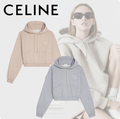 CELINE 셀린느 크롭 후드 셔츠 와일드 셋업