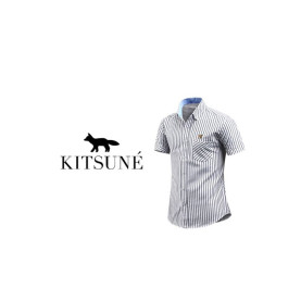 Maison Kitsune 메종키츠네 스트라이프 반팔 셔츠