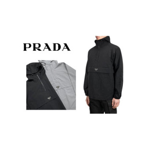 PRADA 프라다 플레이트 스트링 후드 아노락