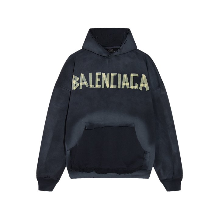 BALENCIAGA 발렌시아가 테잎 로고 크랙 워싱 후드