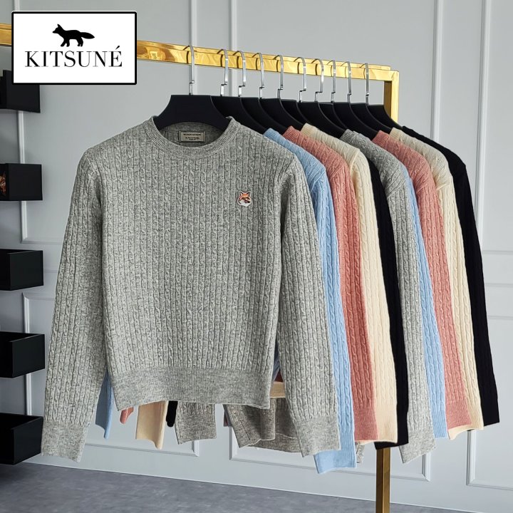 Maison Kitsune 메종키츠네  폭스헤드 커플 케이블 니트