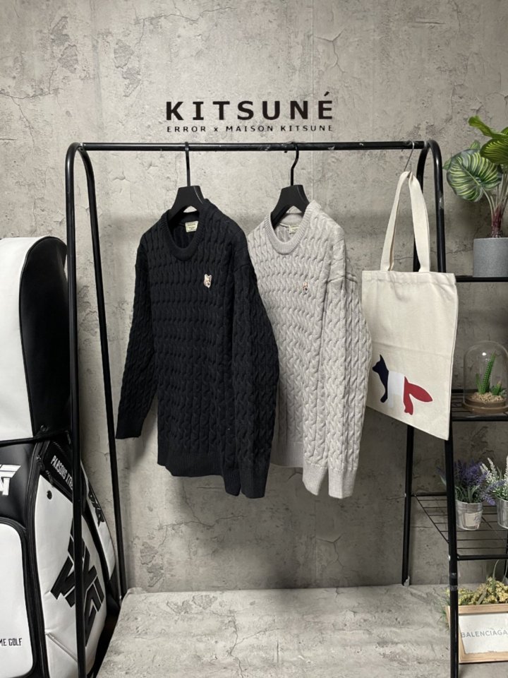 Maison Kitsune 메종키츠네 케이블 헤드니트2