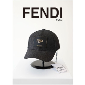 Fendi  펜디 로고 패치 블루 캔버스 베이스 볼캡