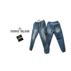 Stone Island 스톤앙리랜드 와펜 패치 데님 조거팬츠