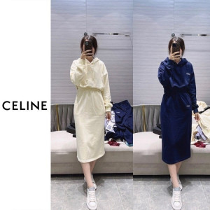 CELINE 셀린느 크롭 후드 롱치마세트