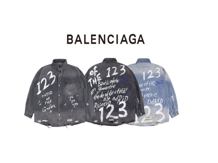 BALENCIAGA 발렌시아가 페인팅 빈티지 청남방