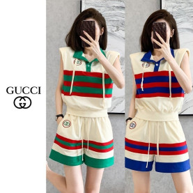 GUCCI 구찌 배색 카라 상하 세트