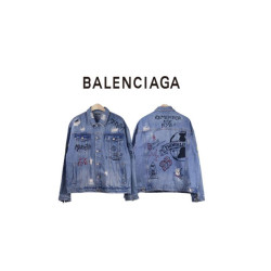 BALENCIAGA 발렌시아가 레터링 오버핏 청자켓