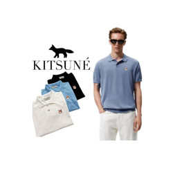 Maison Kitsune 메종키츠네 반팔 카라 니트