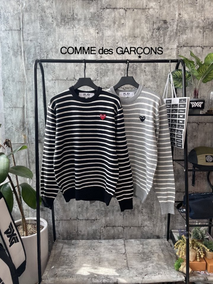 COMME DES GARCONS 꼼데가르송 스트라이프 캐시니트