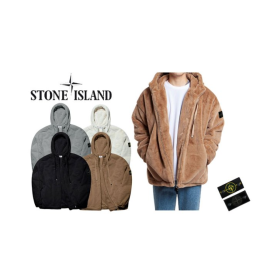 STONE ISLAND 스톤아일랜드 퍼 밍크 집업 헤비 후드 자켓