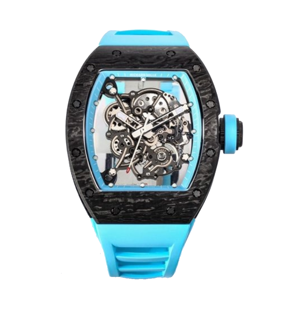 RICHARD MILLE 리차드밀 블랙 카본 뚜르비옹 블루 러버밴드 RM-055 (2color)