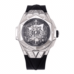 HUBLOT  위블로 빅뱅 상 블루 킹 크로노 실버 블랙 스트랩 418.NX.1107.RX.MXM1