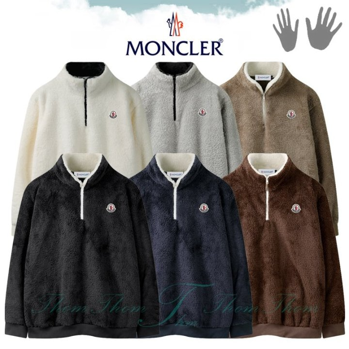 MONCLER 몽클레어 배색 보아털 오버핏 반집업