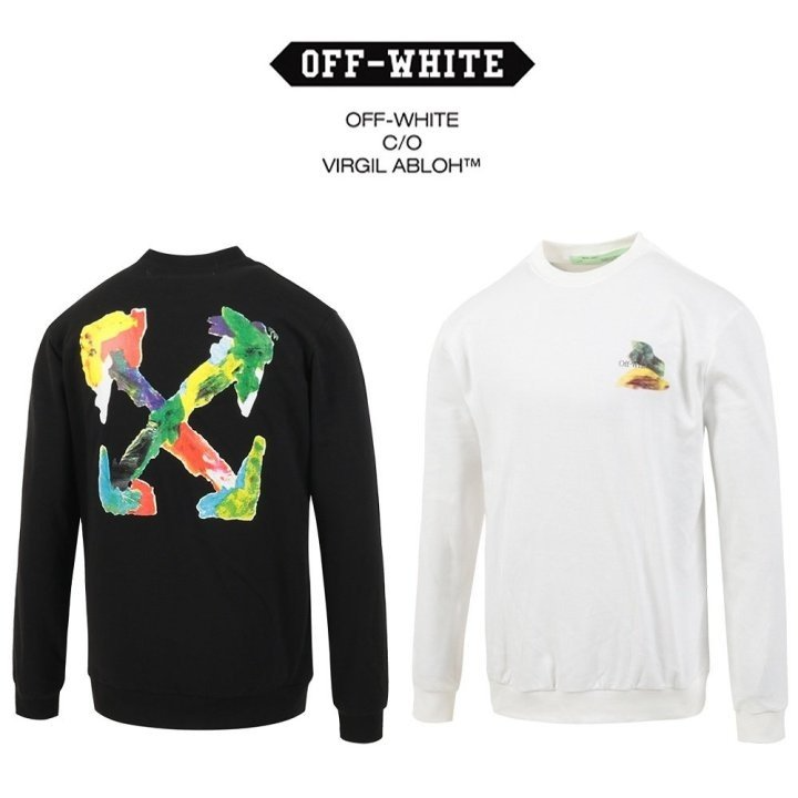 OFF-WHITE 오프화이트 브러쉬 페인팅 맨투맨