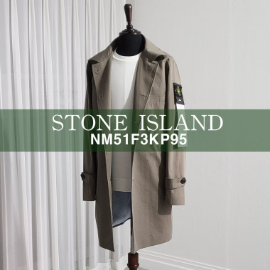 STONE ISLAND 스톤아일랜드 로고와펜 오버핏 트렌치 코트