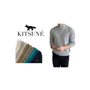 MAISON KITSUNE 매종키츠네 폭스 캐시 반폴라 니트