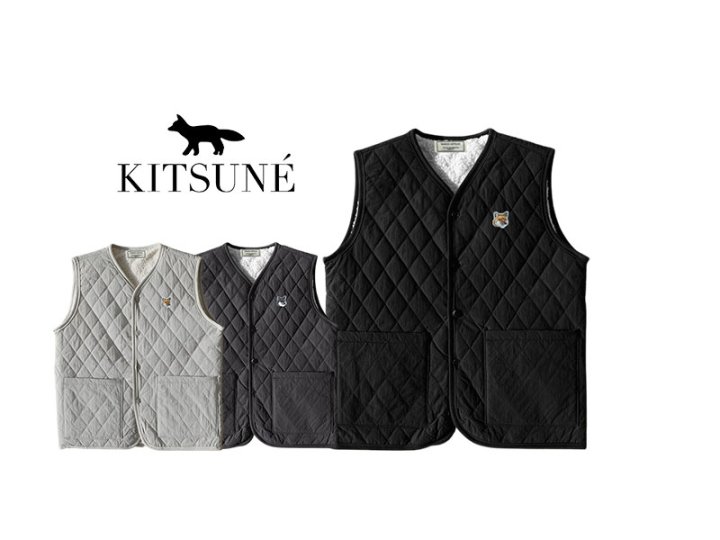 MAISON KITSUNE 메종키츠네 퀄팅 양털 조끼