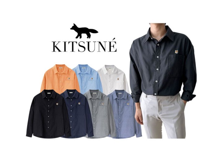 MAISON KITSUNE 메종키츠네 오버핏 포켓 셔츠