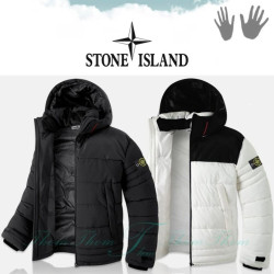 STONE ISLAND 스톤아일랜드 배색 후드 패딩 점퍼