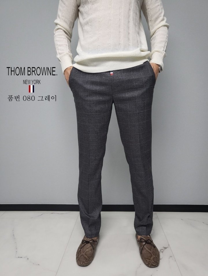 THOM BROWNE 톰브라운 그레이 체크 슬렉스