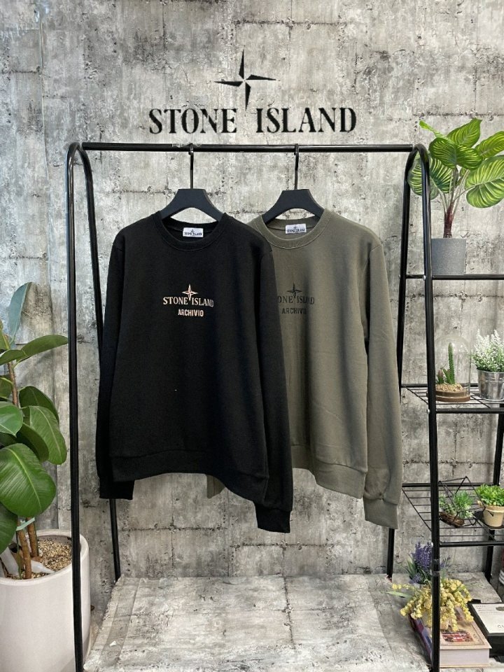 STONE ISLAND 스톤아일랜드 야상 로고 맨투맨