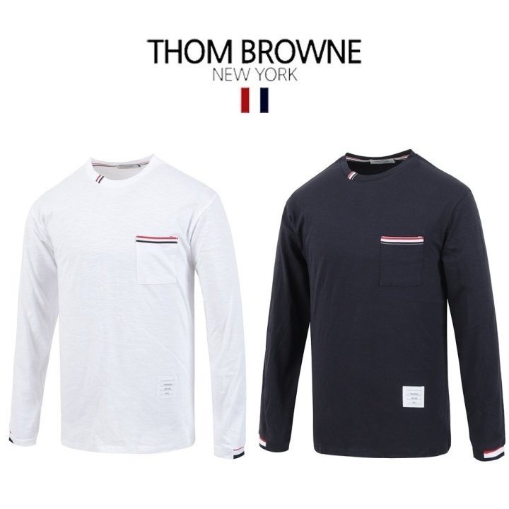 THOM BROWNE 톰브라운 삼선 라운드 긴팔