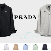 PRADA 프라다 린넨 헨리넥 셔츠