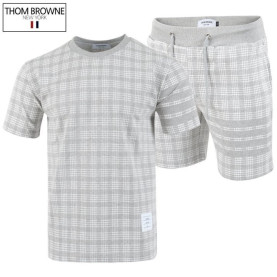 THOM BROWNE 톰브라운 체크 사선 반팔 & 반바지 세트