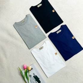 MAISON KITSUNE 메종키츠네 폭스패치 라운드 티셔츠
