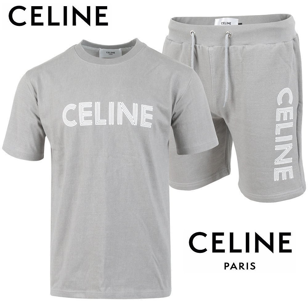 CELINE 셀린느 피그먼트 로고 나염 반팔 & 반바지 셋트