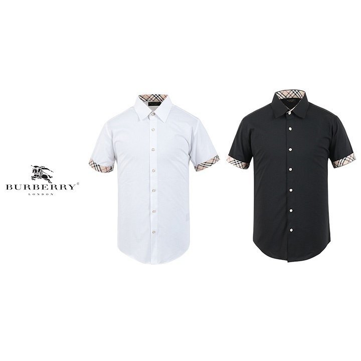 BURBERRY 버버리 카라체크 반팔 셔츠