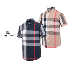 BURBERRY 버버리 빅 라인 체크 반팔 셔츠