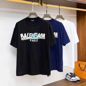 BALENCIAGA 발렌시아가 레터링 이중겹 플란넬 후판 엠보 반팔
